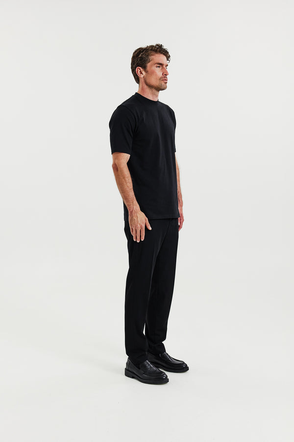 High Neck Tee Black