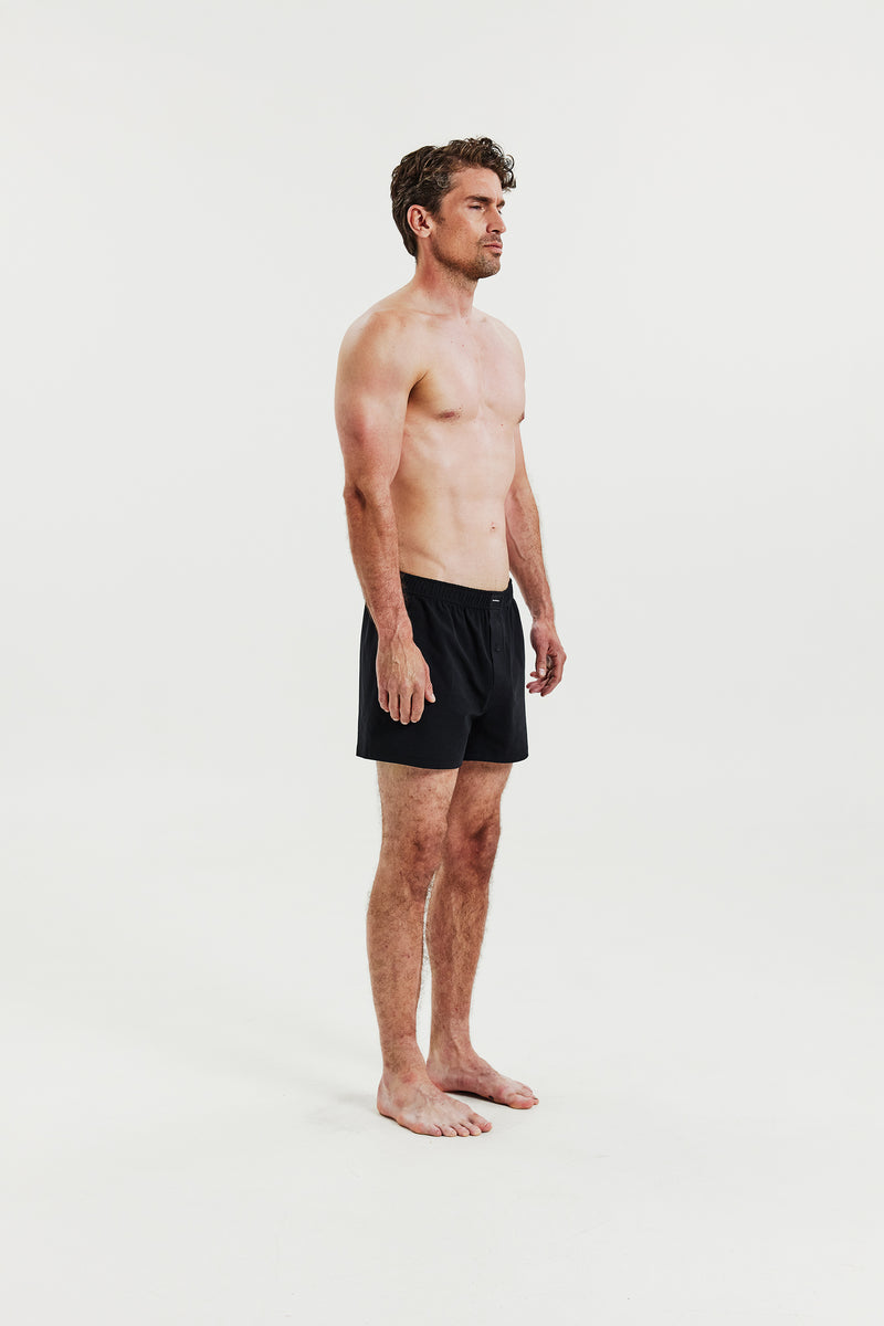 Jersey Boxer Shorts 2-Pack Black