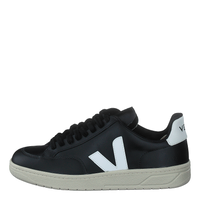 V-12 Leather Black_white Black White