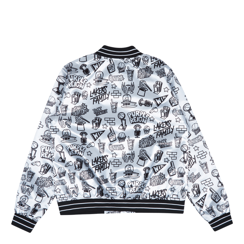 Women's Lakers Doodle Satin Jacket