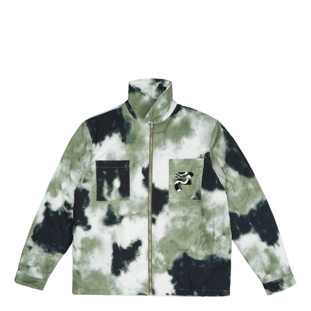 Cossonay Light Padded Jacket A Green Smoke Batic Aop