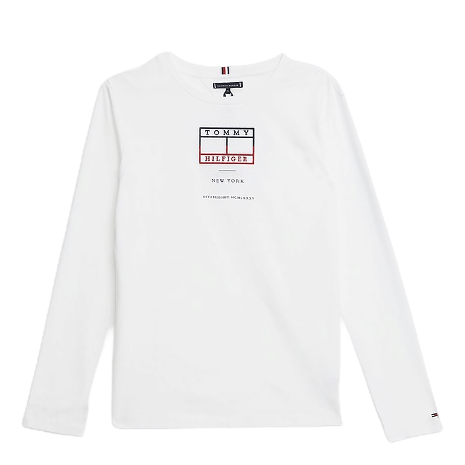 Embroidered Flag Tee L/s Ybr - White