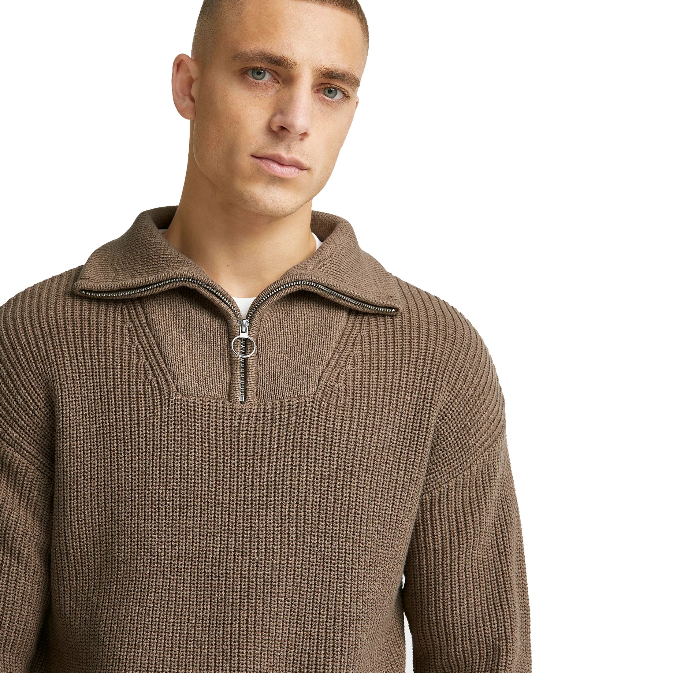 Studio Total Studio Total Half Zip Ribbed Knit – Stayhard.com