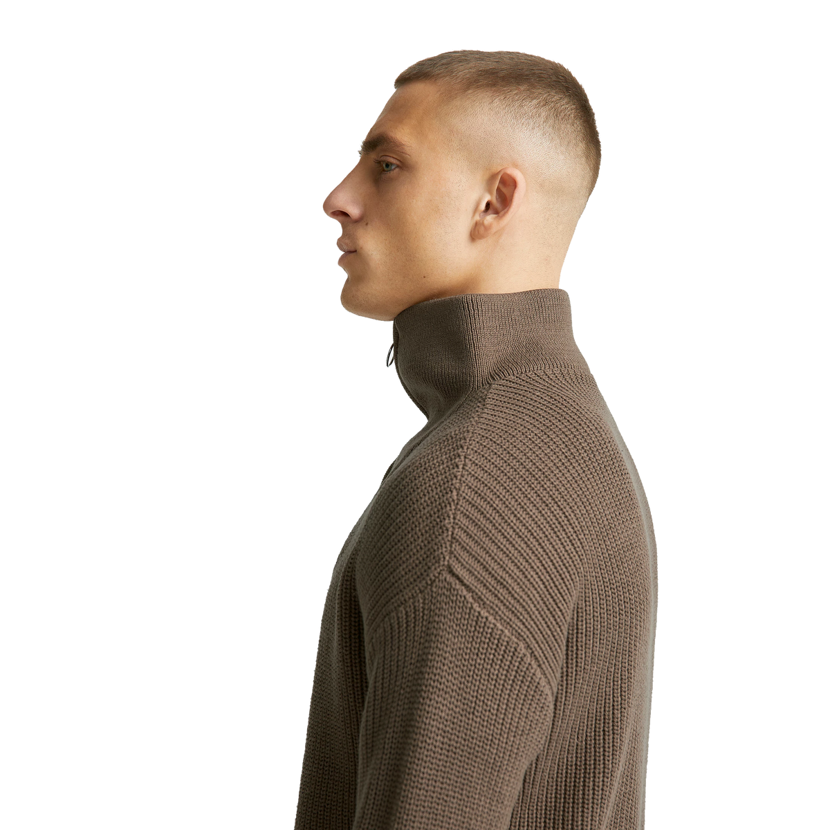 Studio Total Half Zip Ribbed Knit