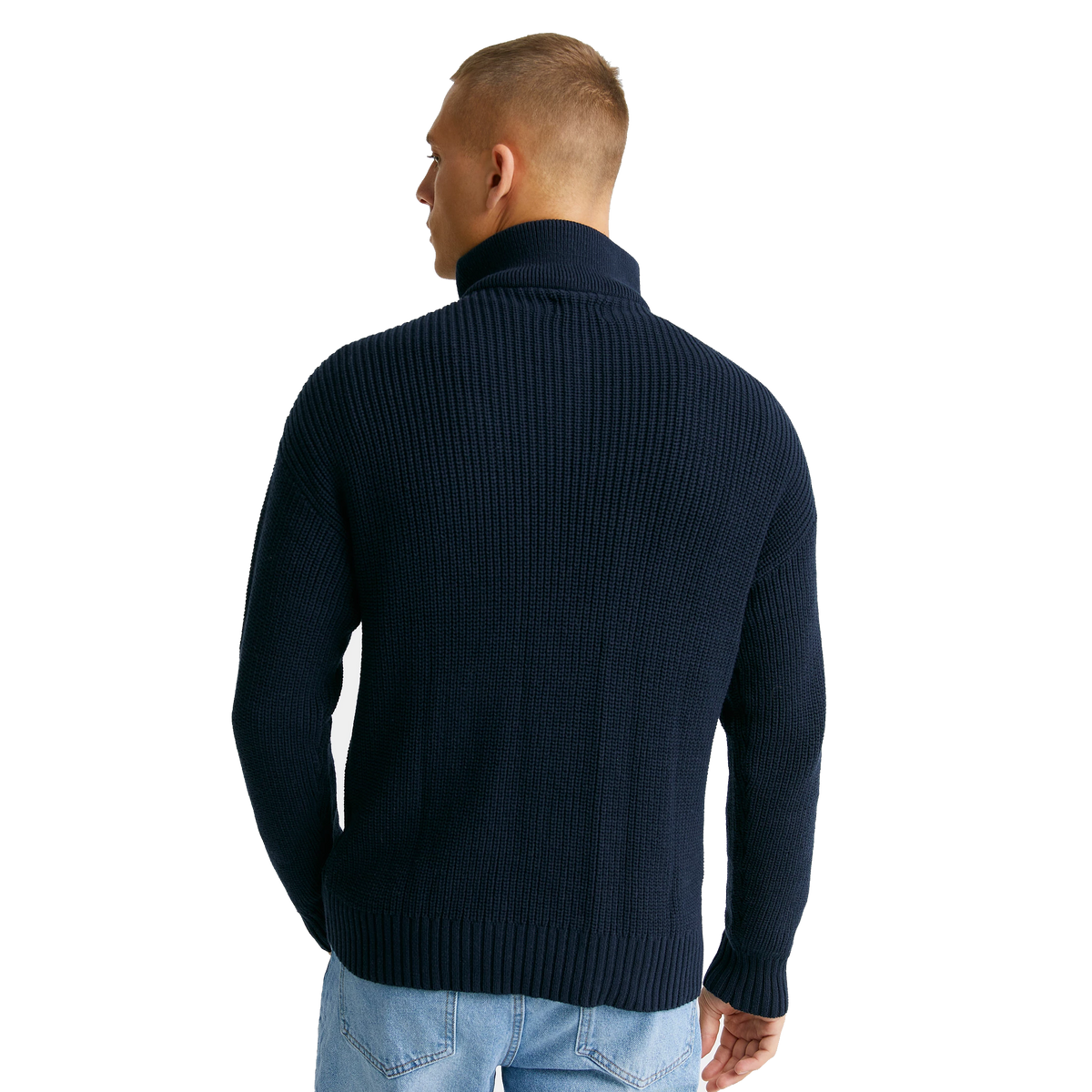 Studio Total Half Zip Ribbed Knit