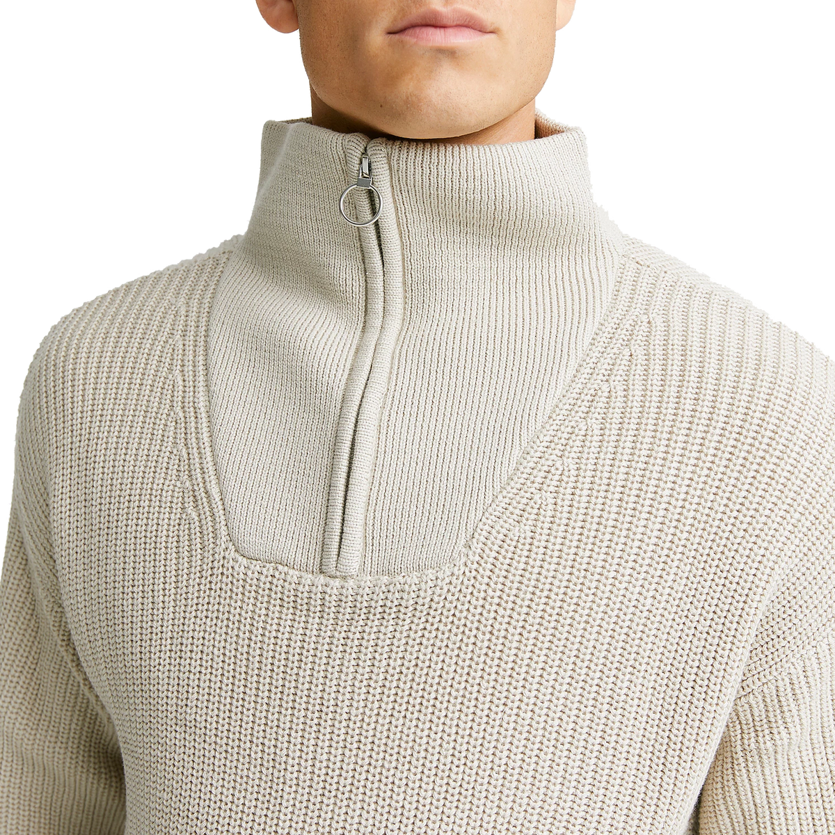 Studio Total Half Zip Ribbed Knit Kitt