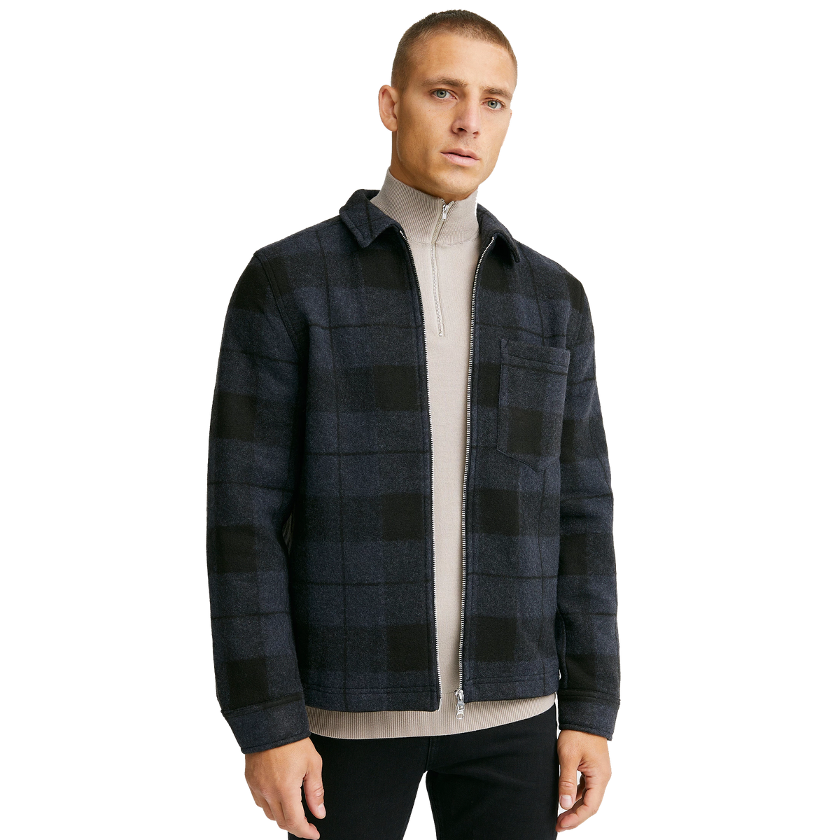 Studio Total Zip Check Overshirt