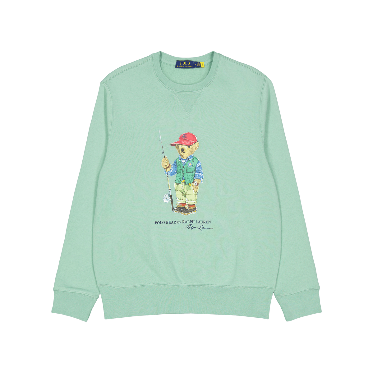 Polo Ralph Lauren Graphic Fleece Sweatshirt Sp23 Faded Mint Fishing Bear