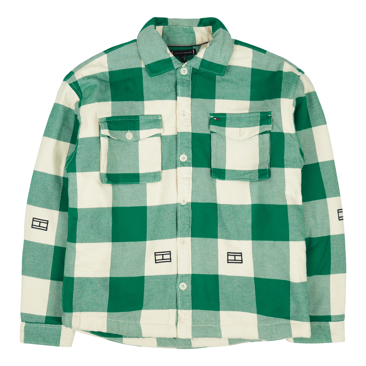 Sherpa Lined Checked Shirt Green