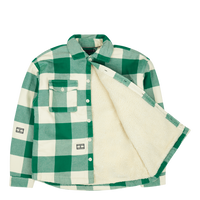 Sherpa Lined Checked Shirt Green