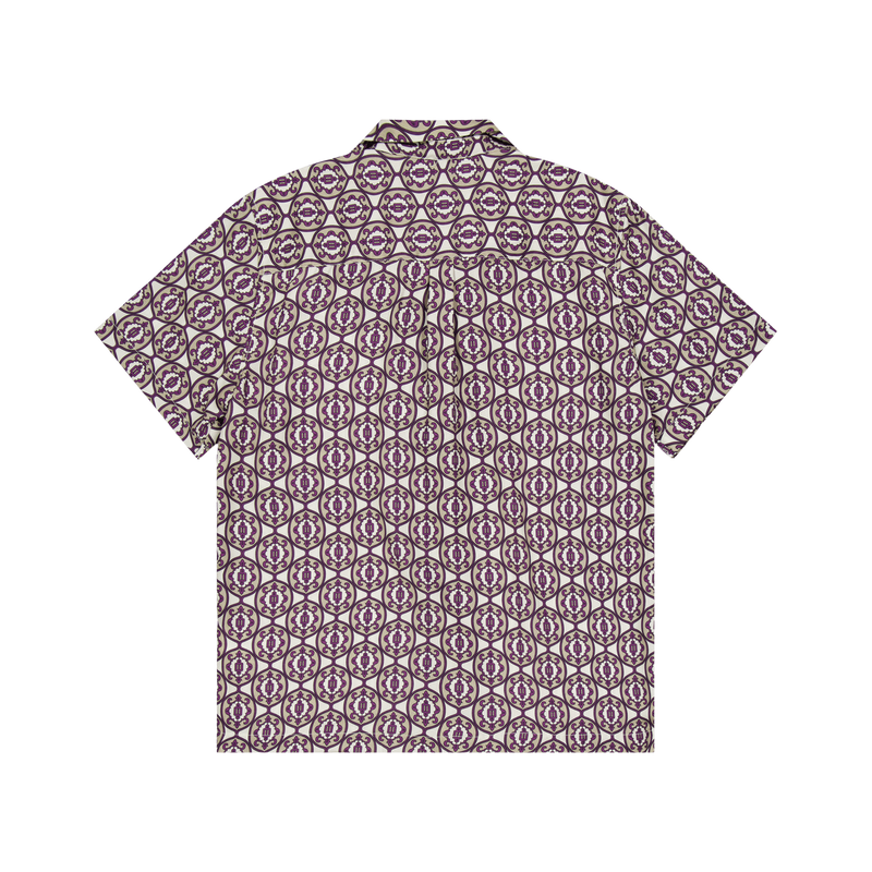 Les Deux Ornament Aop Tencel Ss Shirt Ivory/dark Sand