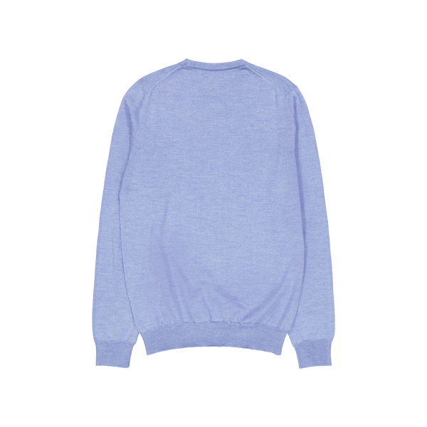 Lyle Merino Crew Neck Sweater O509 Washed Denim Blue Melange