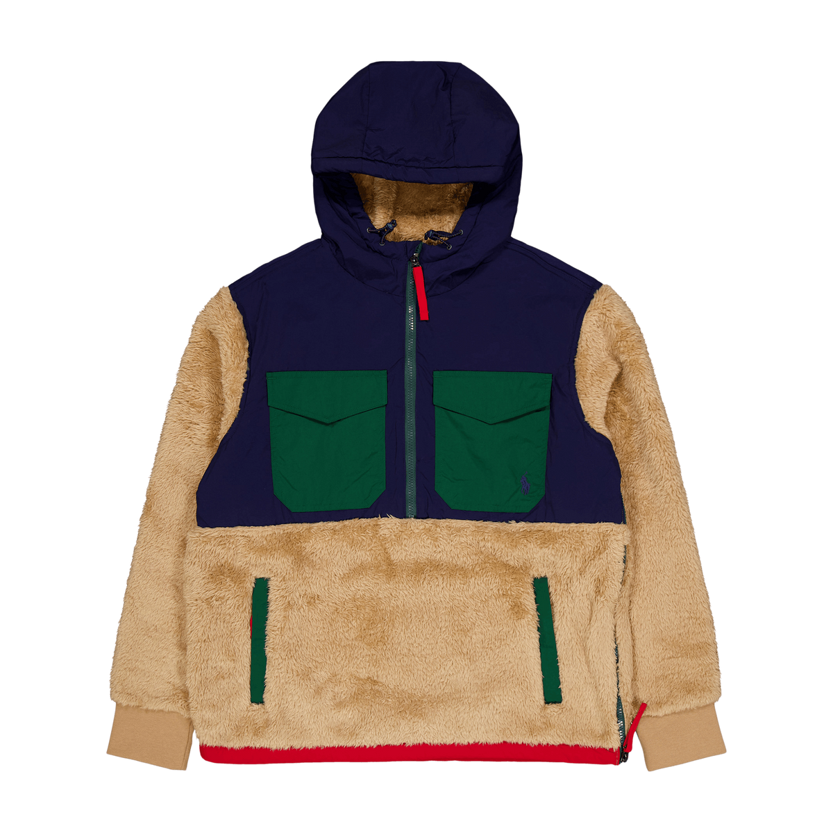 Polo Ralph Lauren Curly Hi-pile Pullover Hoodie 002 Camel Multi