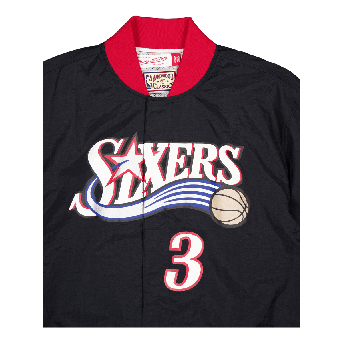76ers Off Court Ss Name & Numb Black