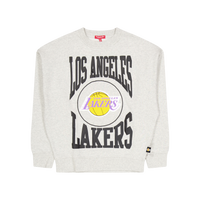 Lakers Womens Logo Lt Crew 3.0 Grey Heather