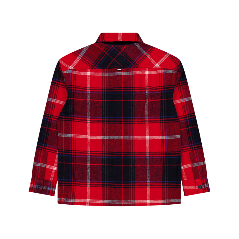 Tjm Brushed Check Overshirt Xnl - Deep Crimson Check