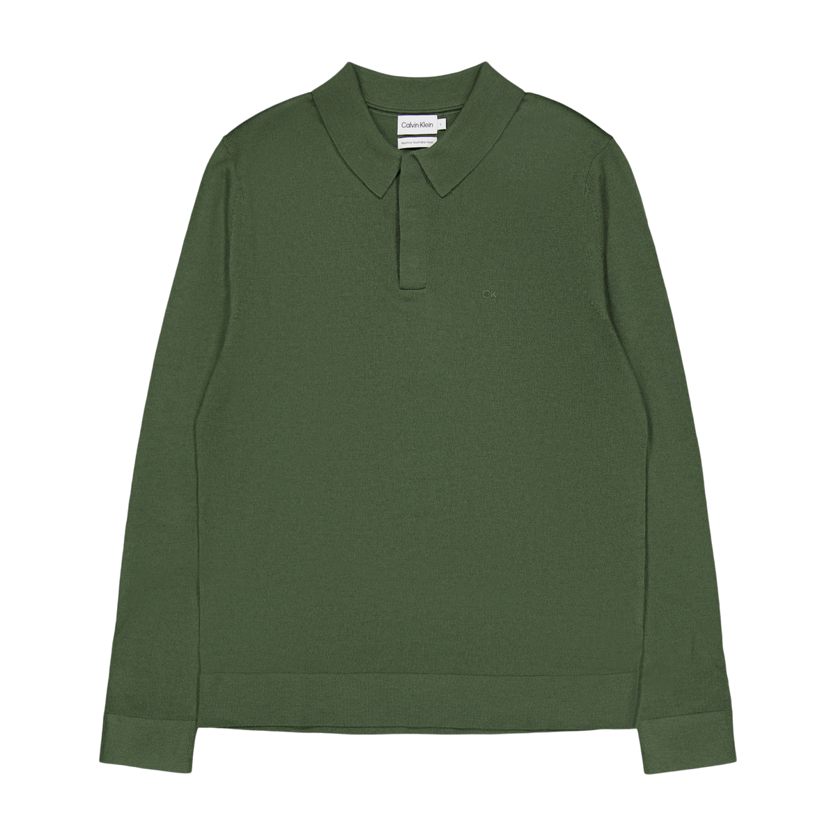 Calvin Klein Merino Polo Sweater Llp - Thyme