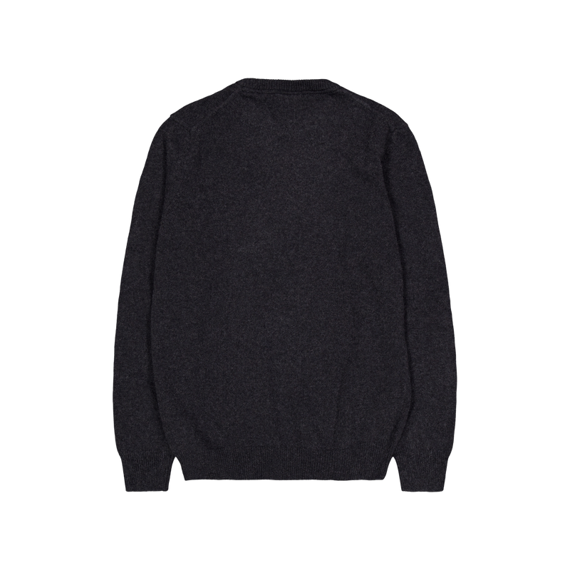 Crew Neck Lambswool Blend Jump 398 Charcoal Marl