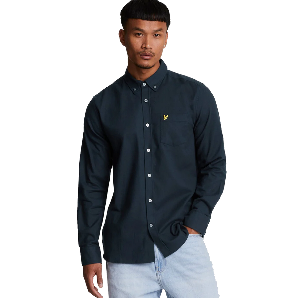 Plain Flannel Shirt Z271 Dark