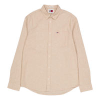 Tjm Reg Linen Blend Shirt Tawny