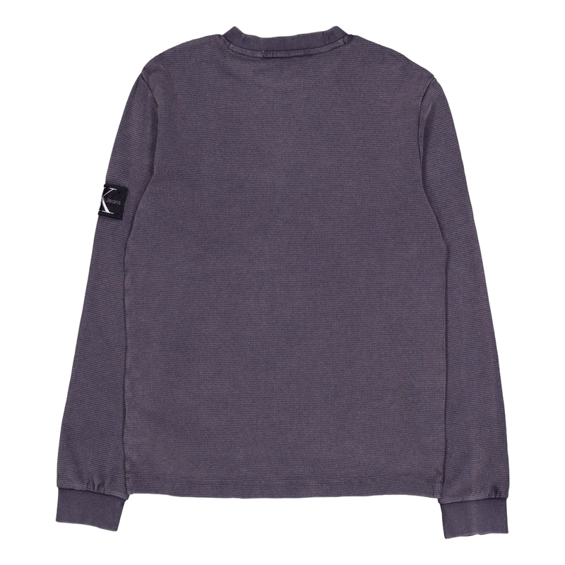 Washed Badge Waffle Ls Tee Washed