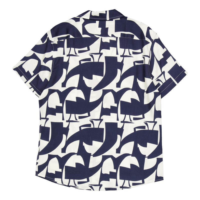 Bowling Jonathan Tencel Shirt  Dark Navy/ecru