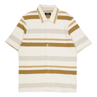 Calton Striped Structured Shir Ecru/khaki Stripe