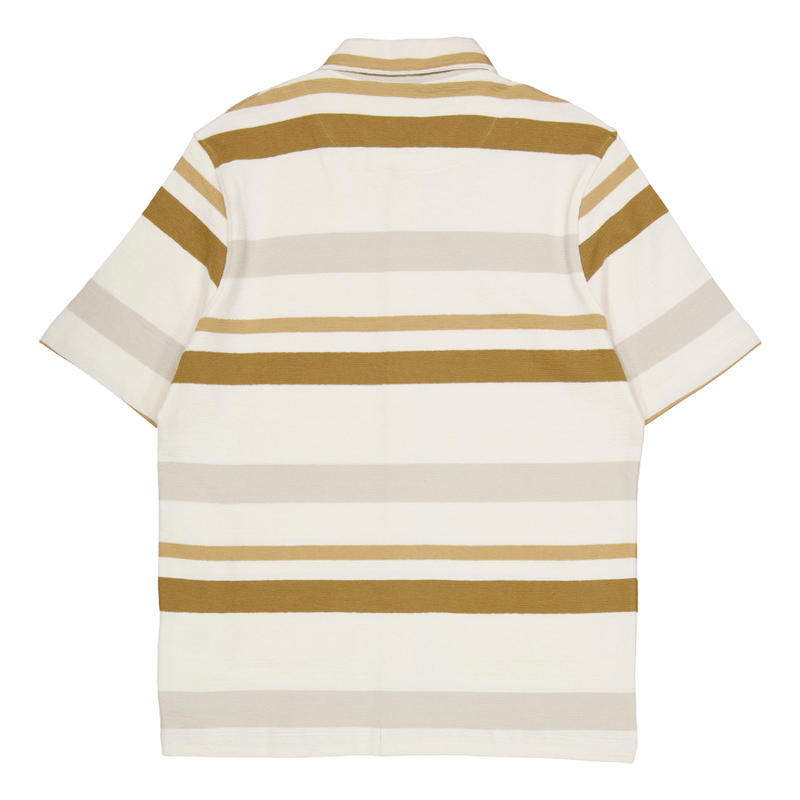 Calton Striped Structured Shirt Ecru/khaki Stripe