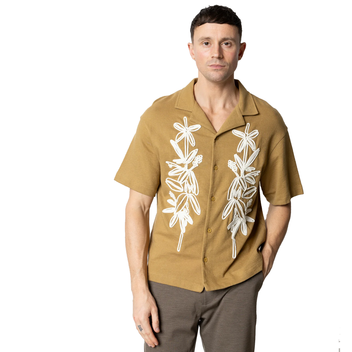 Bowling Charlie Structured Shirt Dark Khaki