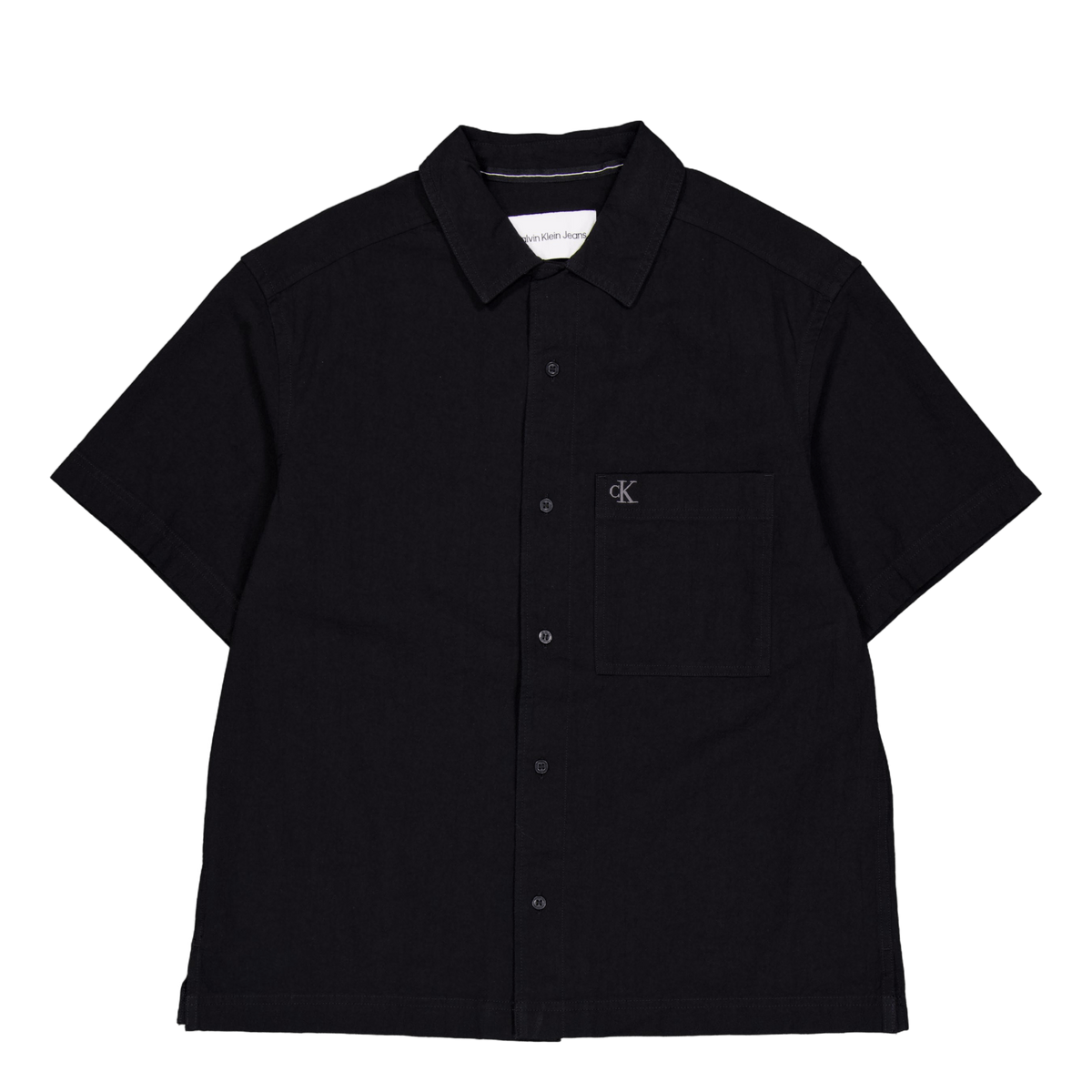 Textured Cotton Ss Shirt Beh-ck Black