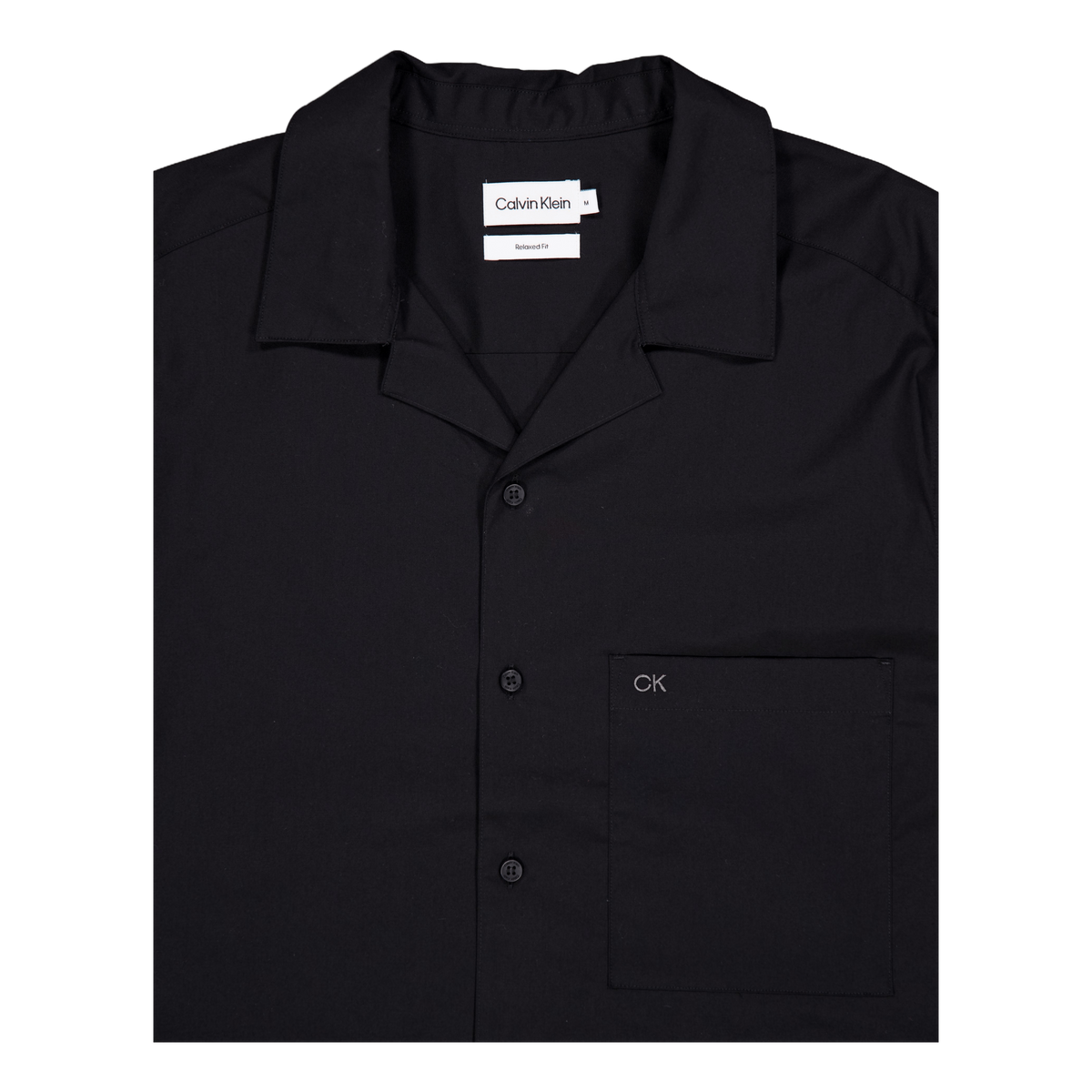 Poplin Cuban Collar S/s Shirt Beh-ck Black