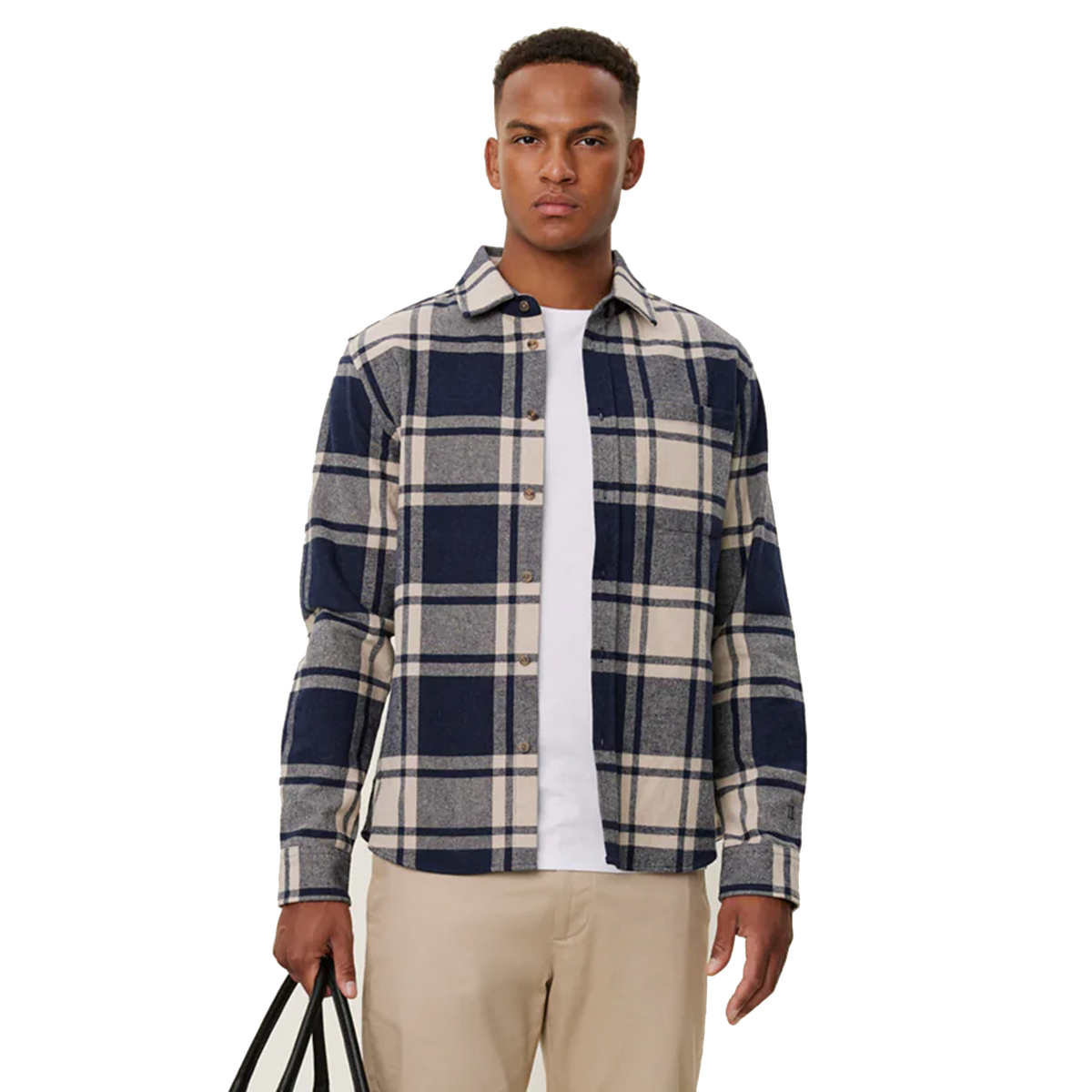 Jeremy Flannel Shirt Dark Navy/light Desert Sand