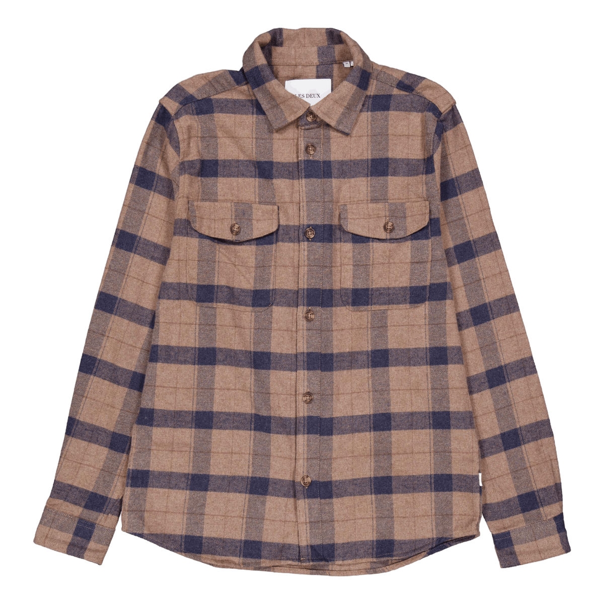 Lennon Flannel Check Shirt Desert Taupe/dark Navy