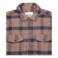 Lennon Flannel Check Shirt Desert Taupe/dark Navy