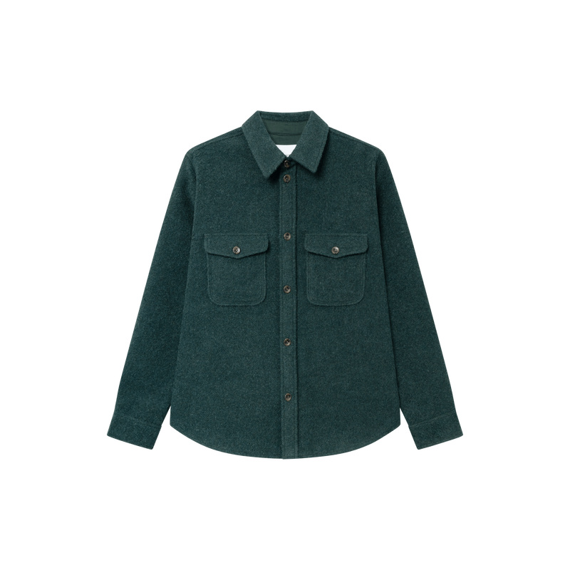 Lennon Bouclé Overshirt Pine Green