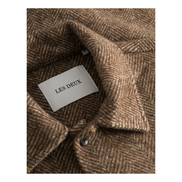 Milian Herringbone Overshirt Coffee Brown/dark Sand