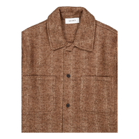 Milian Herringbone Overshirt Coffee Brown/dark Sand