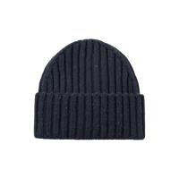 Wells Fleck Rib Beanie Dark Navy