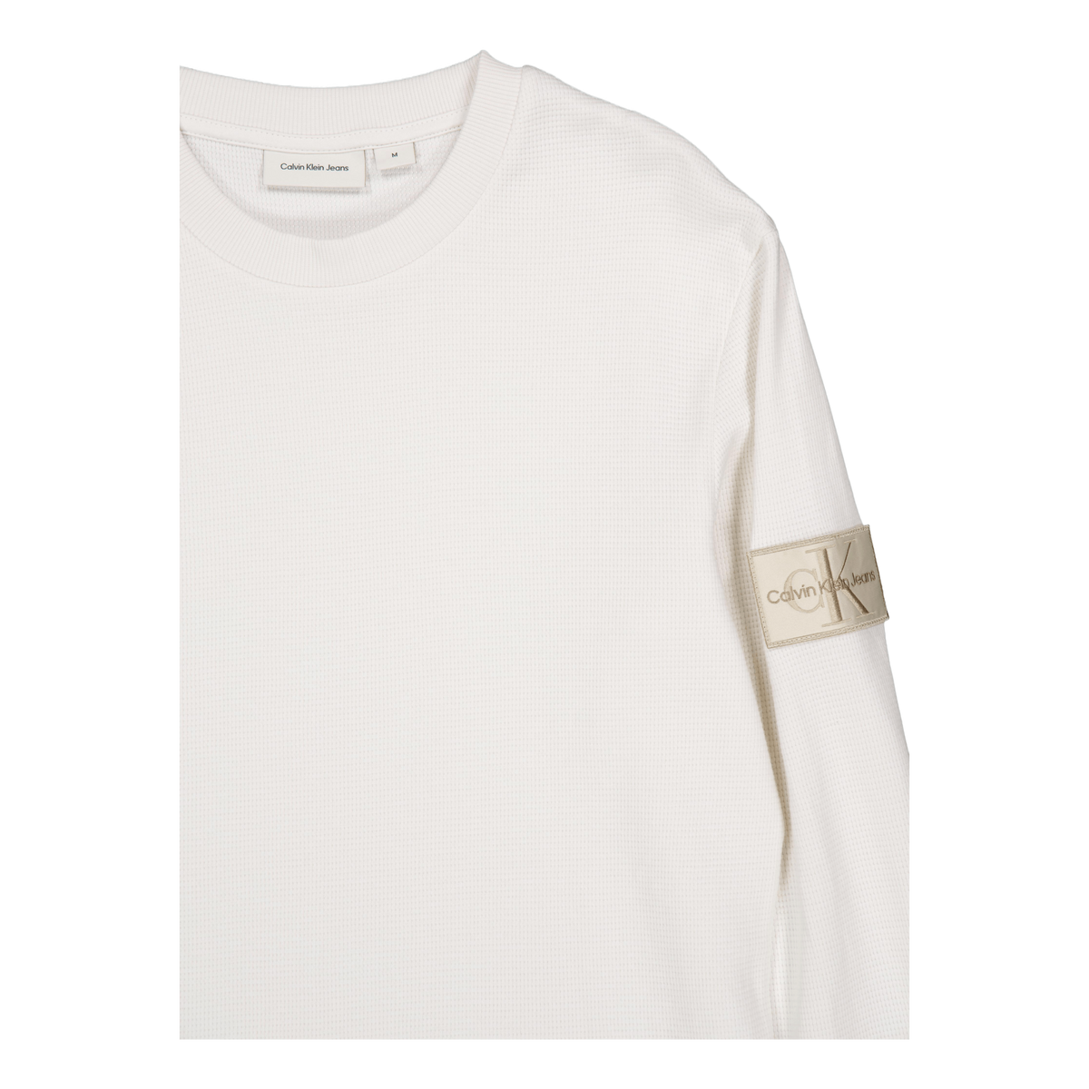 Badge Waffle Ls Tee Ybi Ivory