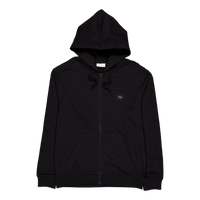 Woven Label Zip Through Hoodie Beh Ck Black