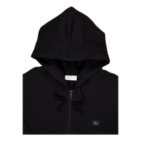 Woven Label Zip Through Hoodie Beh Ck Black