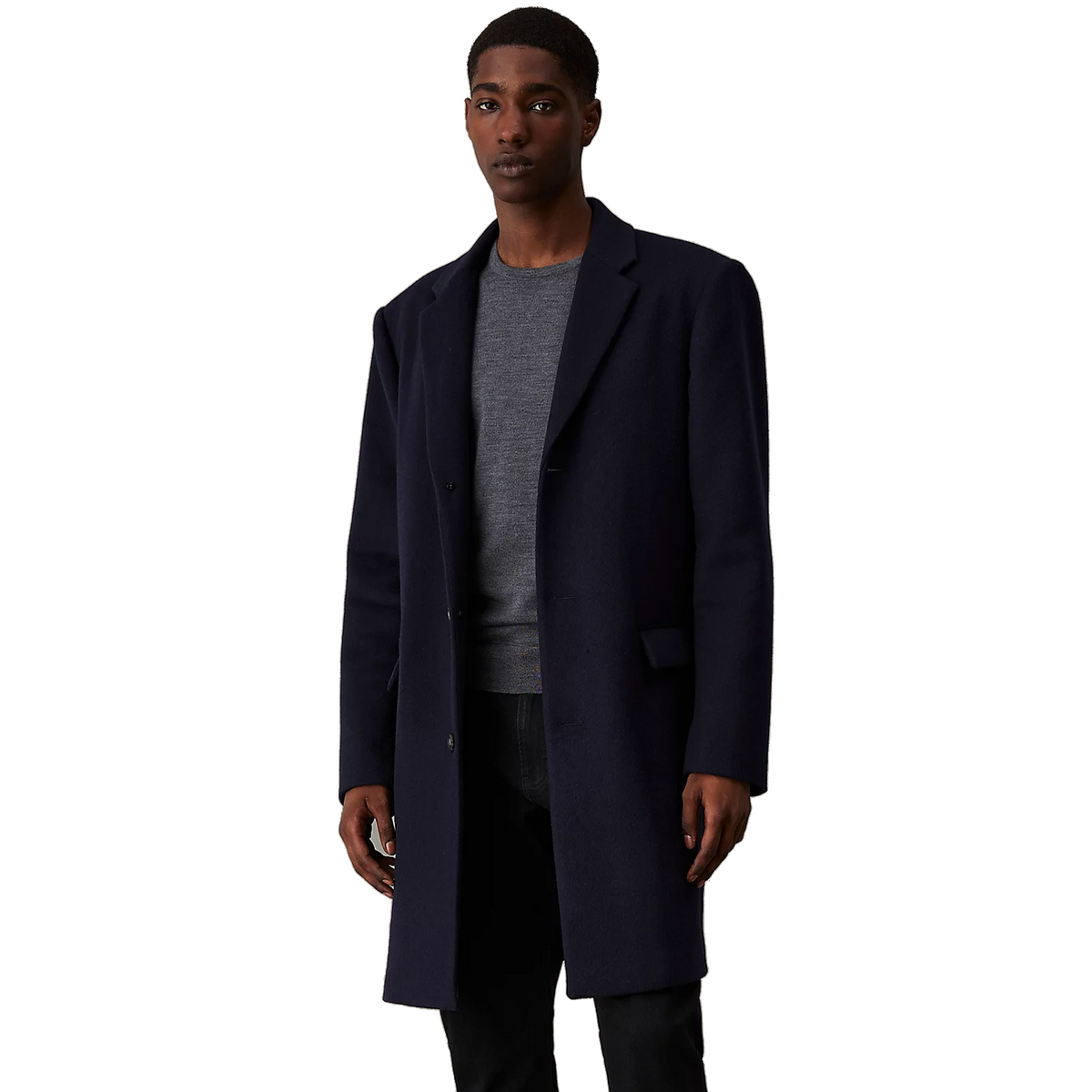 Fine Wool Blend Coat Chw Night Sky