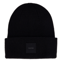 Cotton/wool Fine Rib Beanie Beh Ck Black