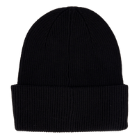 Cotton/wool Fine Rib Beanie Beh Ck Black