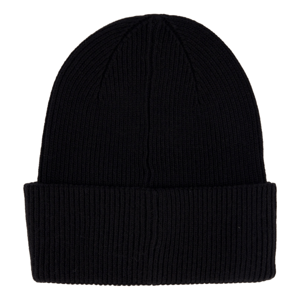 Cotton/wool Fine Rib Beanie Beh Ck Black