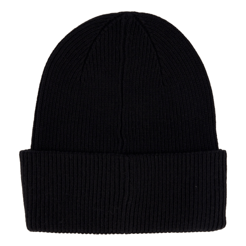 Cotton/wool Fine Rib Beanie Beh Ck Black