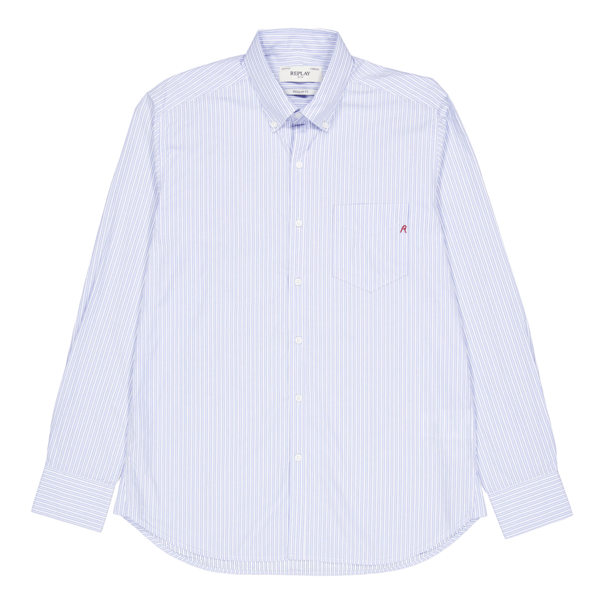 Striped Cotton Poplin Shirt 010 White/blue