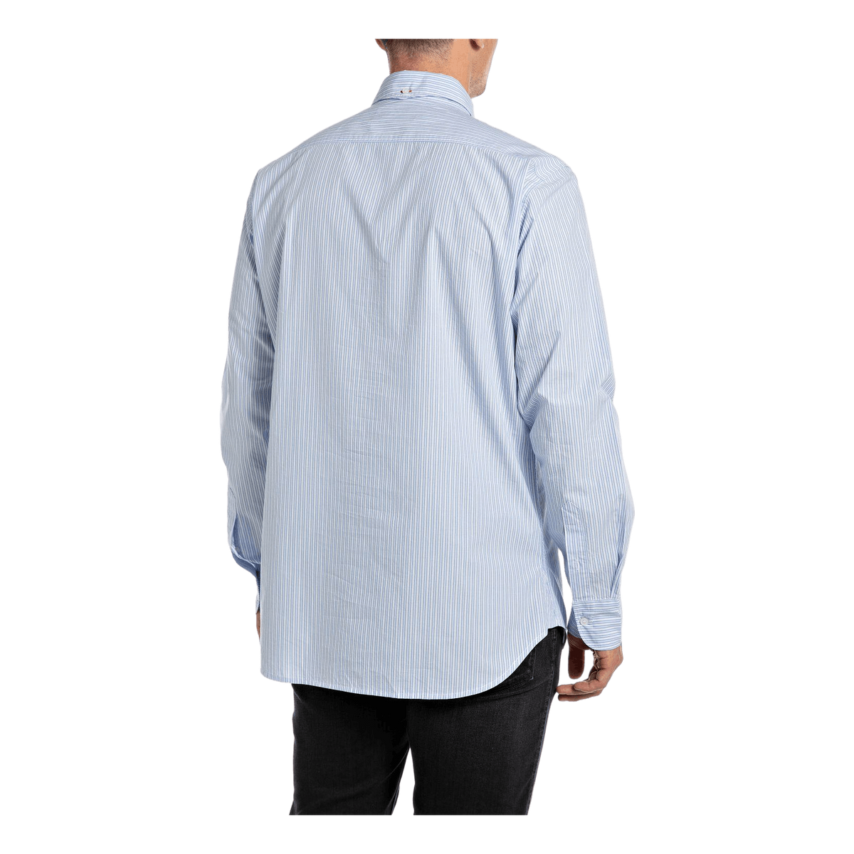 Striped Cotton Poplin Shirt 010 White/blue