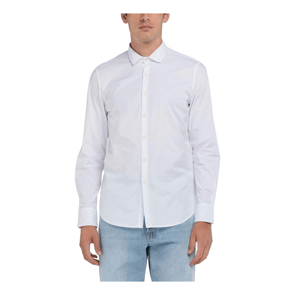 Stretch Poplin Shirt 001 White