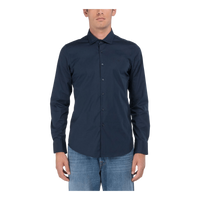 Stretch Poplin Shirt 087 Blue